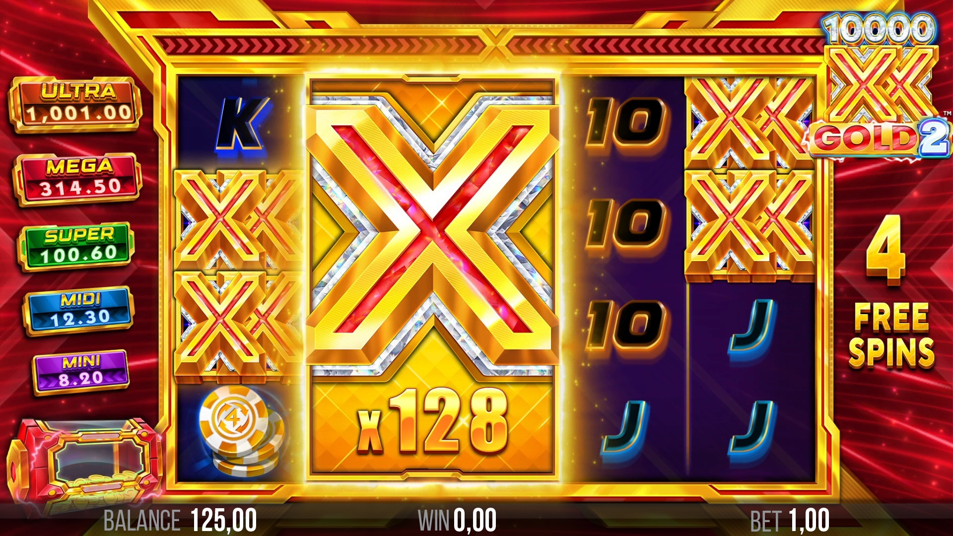 10000_X_Gold_2_Double_X_Stack_Screenshot 10,000 X Gold 2 Free Spins and Double X Stacks Screenshot