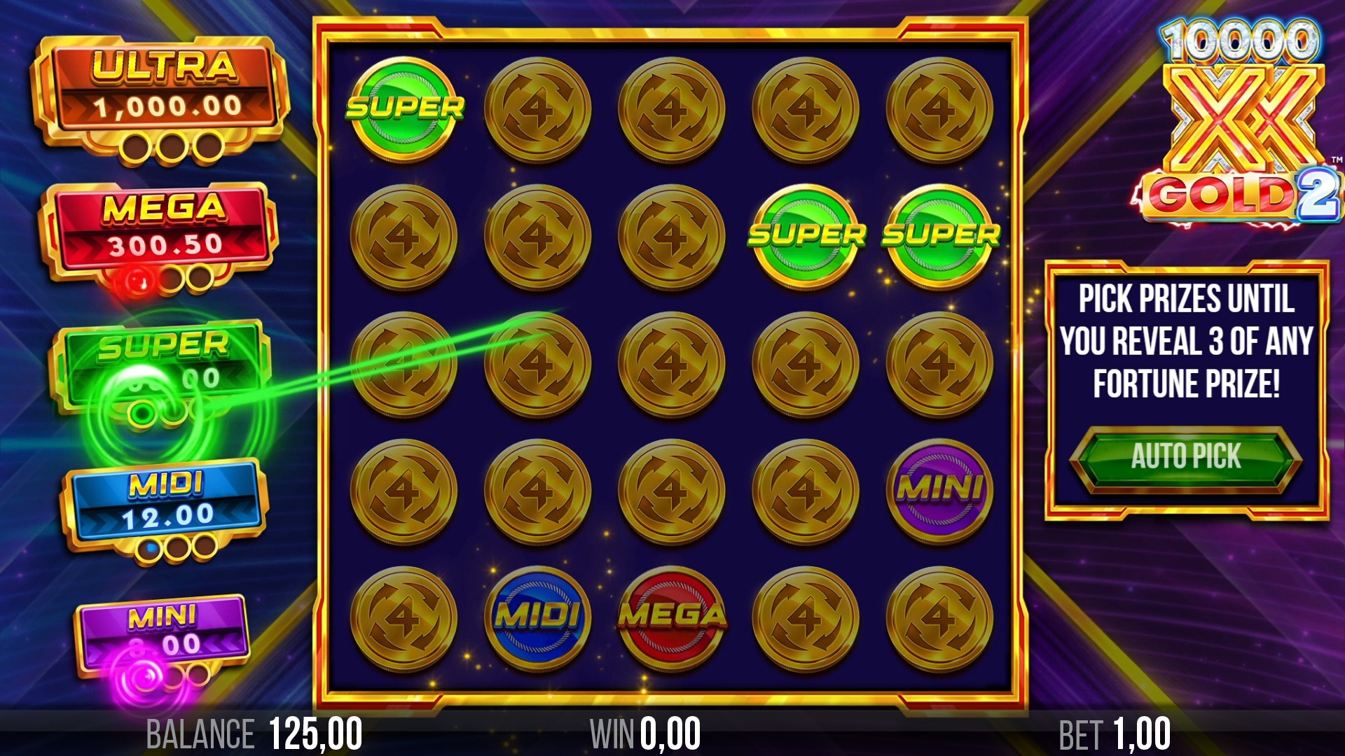 10000_X_Gold_2_Fortunes_Pick_Screenshot 10,000 X Gold 2 Boosting Fortunes Screenshot