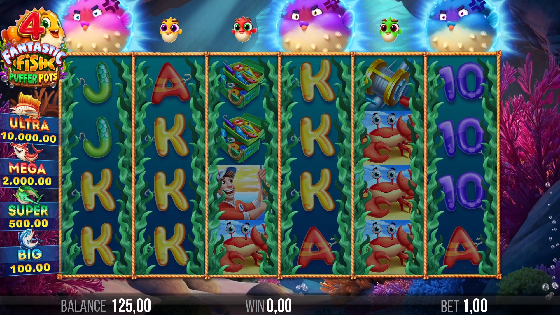 4_Fantastic_Fish_Puffer_Pots_Screenshot_Respins_Trigger 4 Fantastic Fish Puffer Pots Puffer Pots Screenshot