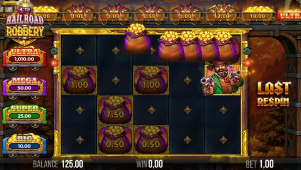 4TP_Railroad_Robbery_Bandit_Boss_Collect_Screenshot 4TP Book of AfricRa Active Symbols Screenshot