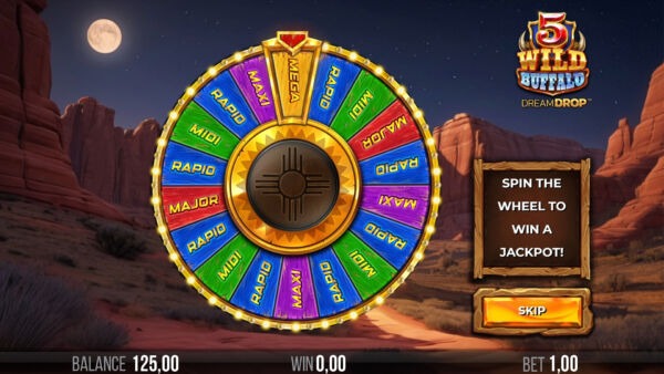 5_Wild_Buffalo_Dream_Drop_Wheel_Screenshot 5 Wild Buffalo Dream Drop Dream Drop Jackpots Screenshot