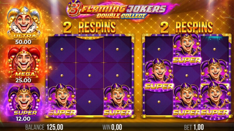 3_Flaming_Jokers_Double_Collect_Respins_Jackpot_Screenshot 3 Flaming Jokers Big Prize Pots Screenshot