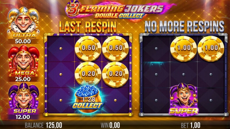 3_Flaming_Jokers_Double_Collect_Respins_No_More_Respins_Screenshot 3 Flaming Jokers Collect to Win Screenshot