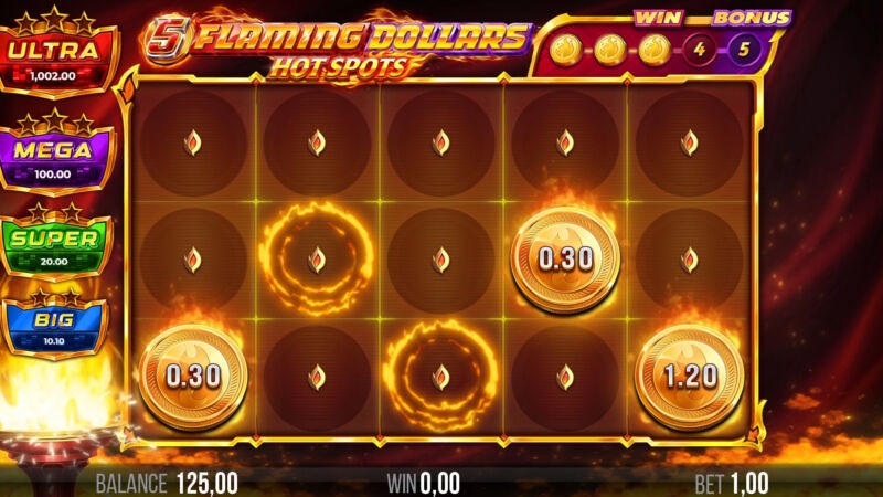 5_Flaming_Dollars_Hot_Spots_Hot_Spot_Screenshot 5 Flaming Dollars Hot Spots Hot Spot Pot Screenshot