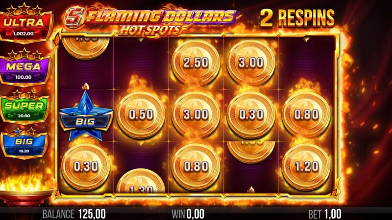 5_Flaming_Dollars_Hot_Spots_Respins_Screenshot 5 Flaming Dollars Hot Spots Hot Respins Screenshot