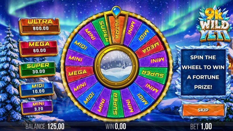 9K_Wild_Yeti_Big_Prize_Wheel_Screenshot 9K Wild Yeti Free Spins Screenshot